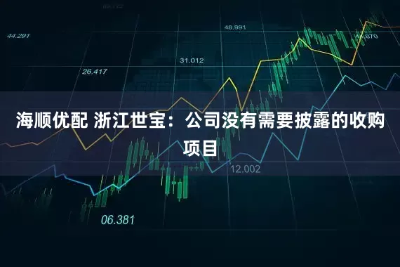 海顺优配 浙江世宝：公司没有需要披露的收购项目