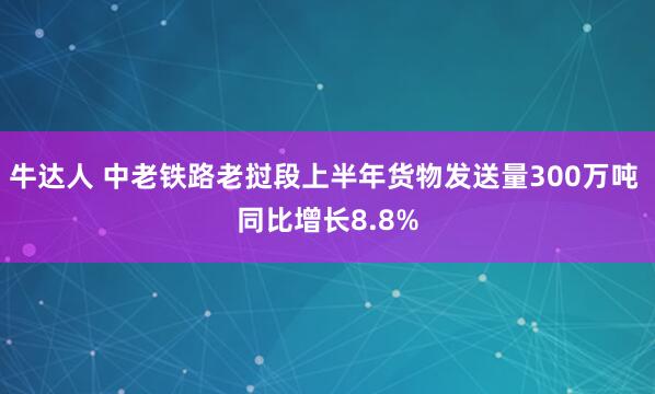 牛达人 中老铁路老挝段上半年货物发送量300万吨 同比增长8.8%